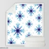 Watercolor Dark blue To Light Blue Snowflakes Sherpa Fleece Blanket