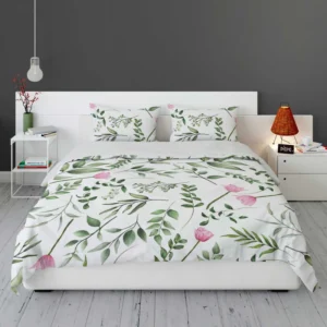 Watercolor Floral Seamless Pattern Bedding Set 2