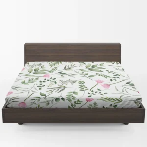 Watercolor Floral Seamless Pattern Fitted Sheet 1