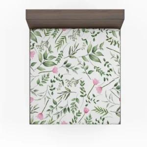 Watercolor Floral Seamless Pattern Fitted Sheet