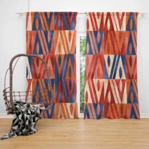 Watercolor Geometric Background Curtain