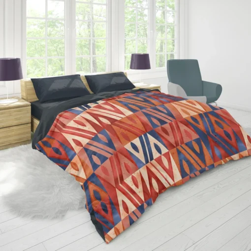 Watercolor Geometric Background Duvet Cover 1