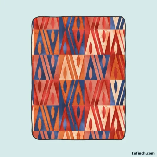 Watercolor Geometric Background Fleece Blanket 1