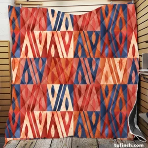 Watercolor Geometric Background Quilt Blanket