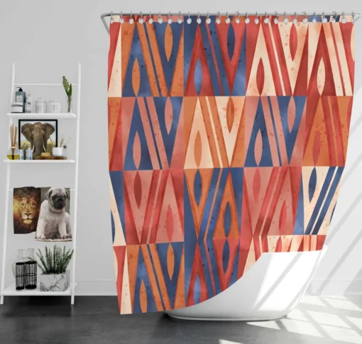 Watercolor Geometric Background Shower Curtain