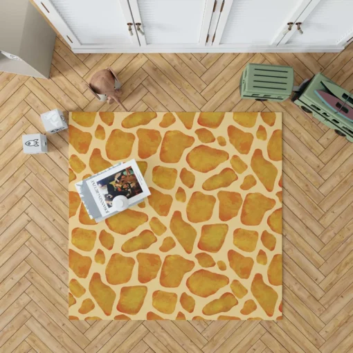 Watercolor Giraffe Skin Pattern Rug