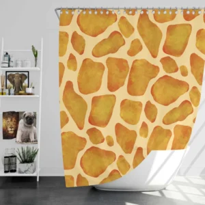 Watercolor Giraffe Skin Pattern Shower Curtain