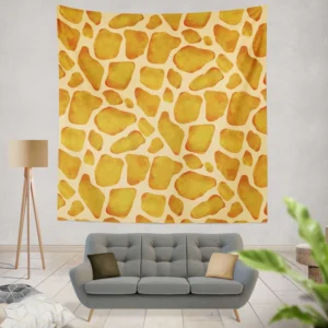 Watercolor Giraffe Skin Pattern Wall Tapestry