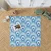 Watercolor Japanese Wave Design Rug