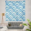 Watercolor Japanese Wave Design Wall Tapestry