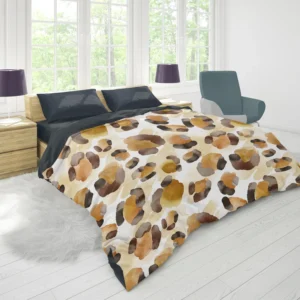 Watercolor Leopard Pattern Design Duvet Cover 1