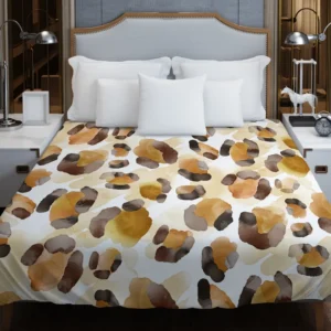 Watercolor Leopard Pattern Design Duvet Cover