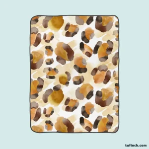 Watercolor Leopard Pattern Design Fleece Blanket 1