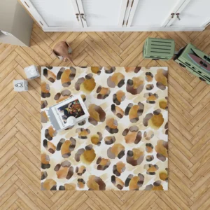 Watercolor Leopard Pattern Design Rug