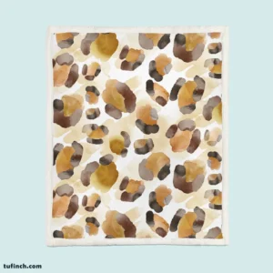 Watercolor Leopard Pattern Design Sherpa Fleece Blanket 1