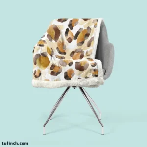 Watercolor Leopard Pattern Design Sherpa Fleece Blanket 2