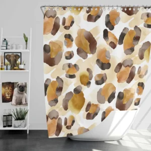 Watercolor Leopard Pattern Design Shower Curtain