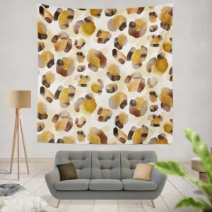 Watercolor Leopard Pattern Design Wall Tapestry