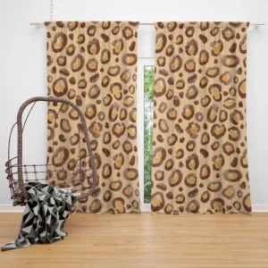 Watercolor Leopard Skin Animal Print Curtain