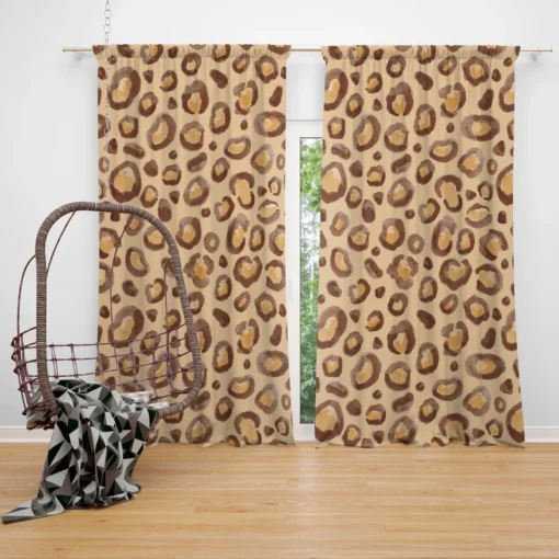 Watercolor Leopard Skin Animal Print Curtain