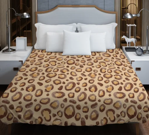 Watercolor Leopard Skin Animal Print Duvet Cover