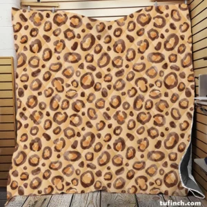 Watercolor Leopard Skin Animal Print Quilt Blanket