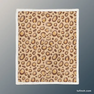 Watercolor Leopard Skin Animal Print Sherpa Fleece Blanket 1