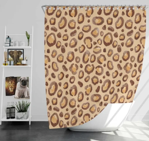 Watercolor Leopard Skin Animal Print Shower Curtain