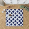 Watercolor Navy Blue Polka Dots Rug