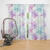 Watercolor Pink Purple Blue Snowflakes Curtain