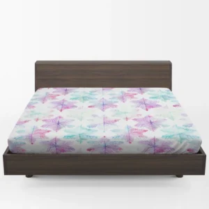 Watercolor Pink Purple Blue Snowflakes Fitted Sheet 1