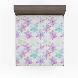 Watercolor Pink Purple Blue Snowflakes Fitted Sheet