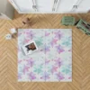 Watercolor Pink Purple Blue Snowflakes Rug