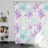 Watercolor Pink Purple Blue Snowflakes Shower Curtain