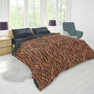 Watercolor Tiger Skin Animal Print Duvet Cover 1