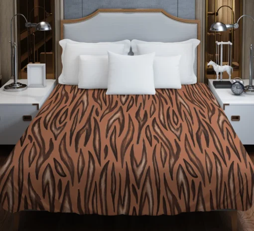 Watercolor Tiger Skin Animal Print Duvet Cover