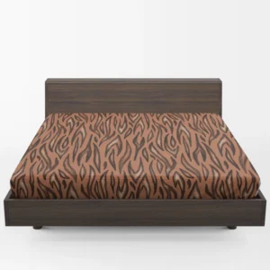 Watercolor Tiger Skin Animal Print Fitted Sheet 1