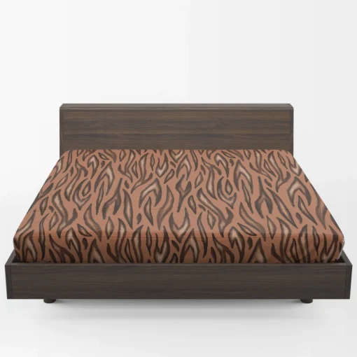 Watercolor Tiger Skin Animal Print Fitted Sheet 1