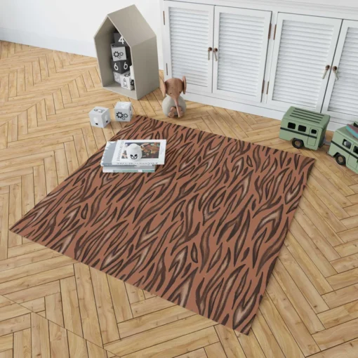 Watercolor Tiger Skin Animal Print Rug 1