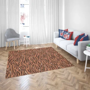 Watercolor Tiger Skin Animal Print Rug 2