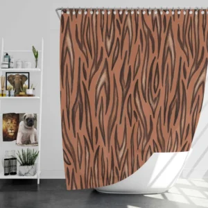 Watercolor Tiger Skin Animal Print Shower Curtain