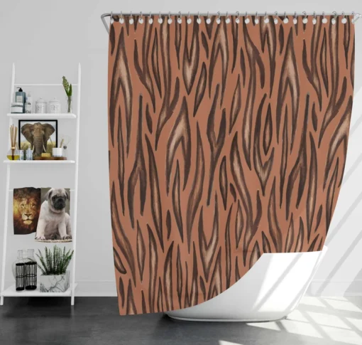 Watercolor Tiger Skin Animal Print Shower Curtain