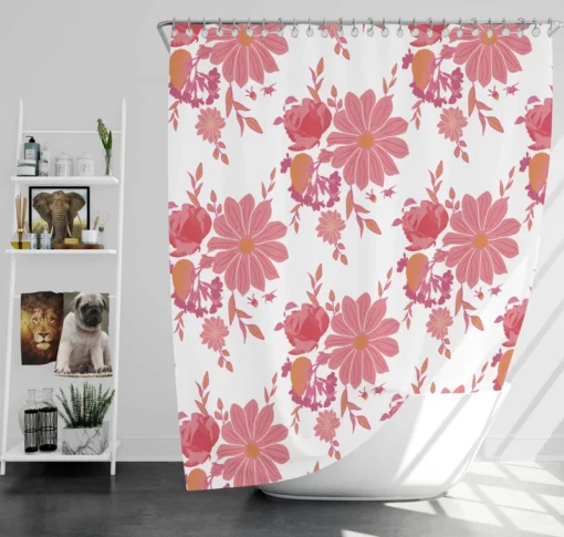 Watermelon Colored Shower Curtain