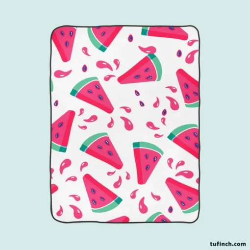 Watermelon Summer Juicy Design Fleece Blanket 1