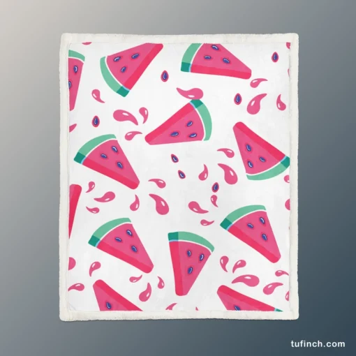 Watermelon Summer Juicy Design Sherpa Fleece Blanket 1