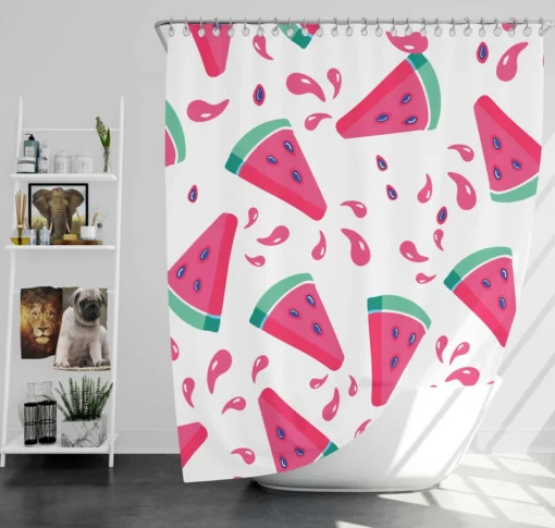 Watermelon Summer Juicy Design Shower Curtain