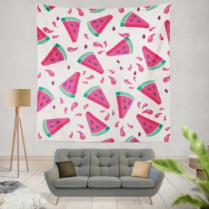 Watermelon Summer Juicy Design Wall Tapestry