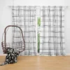 Wavy Double Grid Checkered Pattern Curtain