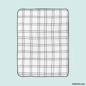 Wavy Double Grid Checkered Pattern Fleece Blanket 1