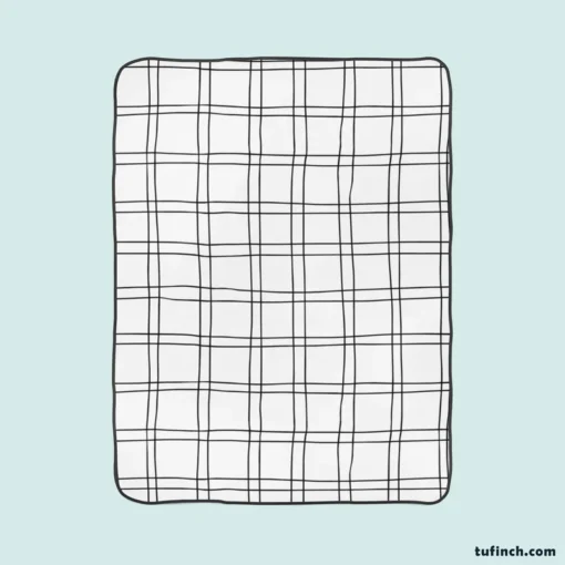 Wavy Double Grid Checkered Pattern Fleece Blanket 1